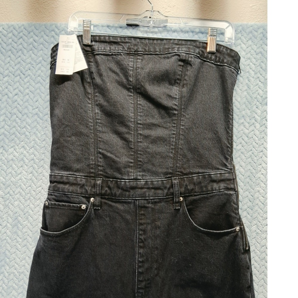 Abercrombie & Fitch Strapless Denim Jumpsuit Black Medium Tall NWT Jumper